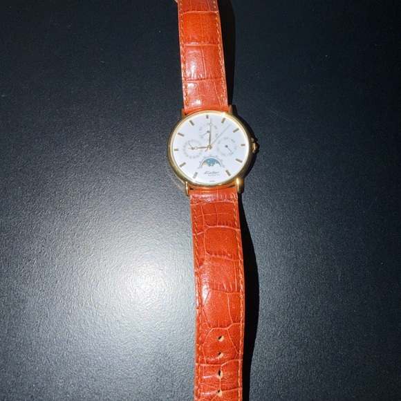 Kolber Geneve triple calendar wristwatch with a moon phase complication